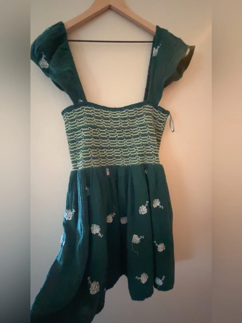 Free people Tory embroidered smocked dress